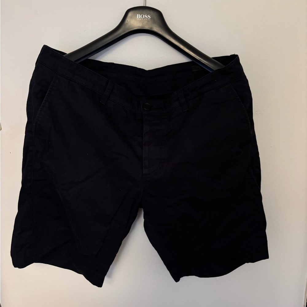 Prada Men's Navy Flat Front Shorts